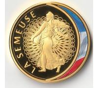 Frappe D'exception Superbement Doree ( Cuivre ) A L Or Fin 24 Carats La Semeuse