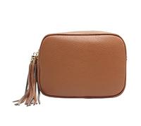 FrasBags Sac à bandoulière en cuir véritable avec franges, sac à bandoulière pour femme, petit sac à bandoulière pour femme, sacs en cuir, fabriqué en Italie, cuir, 20.5x15.5x7.5