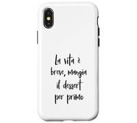 Frase Amusante La Vie est brève, Mange Le Dessert Coque pour iPhone X/XS