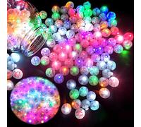Frasheng 120 Pièces LED Ballons Lampes,LED Ballons Lampes Lumineuses Coloré,Boule Mini Rond LED Balloon Lumière,LED Balloon Lumière,Convient pour Mariage,Anniversaire,Fêtes,Halloween,Noël Décoration