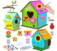 Frasheng 3 Maison D'oiseau Activite Manuelle, peignez-le vous-même, Jeu Bricolage Kit de Loisir Creatif pour 3+ ans Enfant Garçons Filles