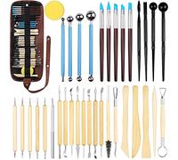 Frasheng 36 Pcs Outils de Sculpture,Outil de Poterie,Outil en Céramique Set,Ensemble D'outils en Argile,Kit D'outils Poterie avec Sac de Rangement,pour Sculpture,DIY,pour Débutants ou Professionnels