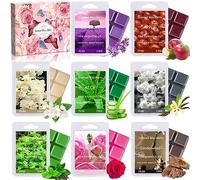 Frasheng 8 Paquets Bougie parfumée, Fondants de Cire de Soja Naturelle 100%, pour Brûle Parfum, Céramique Aroma Lampe(Jasmin,Vanille,Rose,Lavande,Aloès,Bois de santal,Pomme,Thé vert)