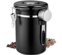Frasheng Boîte à Café Hermétique en acier Inoxydable, 1,8 LHermétique de Conservation,Récipient avec Cadran de Date et Cuillère Doseuse Gratuite pour café en grains,thé,noix