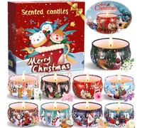 Frasheng Bougies Parfumées de Noël,Bougie Parfumée,9 Bougies Cadeau Bougie parfumée,Bougies en Cire De Soja Naturel,Ensembles Bougie Aromatique,Cire de soja Bougie en Portable,pour Fête Décor,Noël