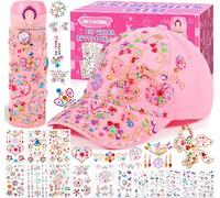 Frasheng Cadeaux pour Filles DIY Casquette de Baseball Bouteille d'eau, Kit de Bricolage pour Enfants avec Sticker Licorne Strass Retour à L'école Anniversaire Cadeau Filles 4 5 6 7 8 9 1012 ans