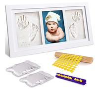 Frasheng Cadre Photo pour Bébé,Kit de cadre photo mains et empreintes de pieds de bébé,kit photo empreinte mains et pieds de bébé,avec d'argile