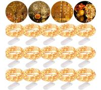 Frasheng Guirlande Lumineuse LED,15 Pack 20 LEDs 2M Guirlande en Cuivre,Guirlandes Lumineuses à Piles,Blanc Chaud Ambiance Lumière,Mini Guirlande LED a Pile,Mini Fairy Light interieur pour Fête,Noël