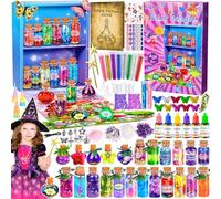 Frasheng Kits de Potions de Fées, Kit Potion Magique Enfant avec 24 Bouteilles Magiques,Cristaux d'énergie,Papillons,Pendentif,Potion Magique Cadeaux Créatifs Bricolage pour Filles de 6 à 12 Ans