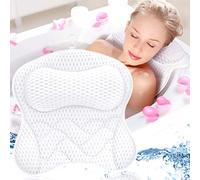 Frasheng Oreiller de Bain,Coussin de Bain,Oreiller pour Baignoire,Coussin Baignoire,Oreiller de Baignoir Ergonomique Spa,Accessoires de Bain avec Technologie 4D Air Mesh et 6 ventouses,pour Jacuzzi