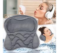 Frasheng Oreiller de Bain,Coussin de Bain,Oreiller pour Baignoire,Coussin Baignoire,Oreiller de Baignoir Ergonomique Spa,Accessoires de Bain avec Technologie 4D Air Mesh et 6 ventouses,pour Jacuzzi