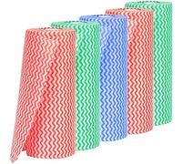 Frasheng Serviette de Nettoyage Jetable,5Rouleaux Chiffons en Tissu Non Tissé,Tissu de Cuisine Non Tissé pour Nettoyage,Durable et Absorbant Utilisé dans la Cuisine,la Salle de Bain,la Voiture,etc