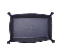 FrasiBags Vide-poches en cuir véritable italien, plateau de rangement d'entrée design moderne, vide-poches rectangulaire grand (bleu)