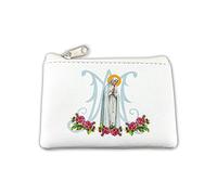 Fratelli Bonella | Étui pour Chapelet - en similicuir blanc - Utilisable comme porte-monnaie ou porte-cartes | Fabriqué en Italie, Blanc