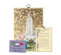 FRATELLI BONELLA - Madonna di Fatima et Prière dédiée en italien - Tableau bois en MDF de peuplier - Tableau pour chambre à coucher 8 mm x 10 cm x 15 cm Fabriqué en Italie