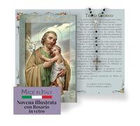 FRATELLI BONELLA - Neuvaine à Saint Joseph avec illustrations en couleurs - Neuvaine avec chapelet en verre inclus - Brochure 24 pages pour prier