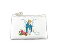 Fratelli Bonella | Pochette porte-monnaie - en similicuir blanc - Utilisable comme porte-monnaie ou porte-cartes | Fabriqué en Italie