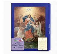 Fratelli Bonella - Table en mélaminé de chêne Cinerino avec bords dorés - Icône Madonna dei Noeuds 19,7 x 25 cm - Tableau bois Madonna dei Noeuds pour maison ou cadeau - Fabriqué en Italie