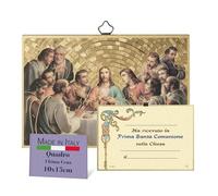 FRATELLI BONELLA - Tableau chambre à coucher avec dernière Cène - Tableau bois en MDF de peuplier - Tableau religieux chambre à coucher 8 mm x 10 cm x 15 cm - Fabriqué en Italie