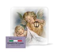 FRATELLI BONELLA - Tableau de soutien avec ange gardien - Tableau en bois moulé avec boîte cadeau - Surmobile religieux 10 x 10 cm