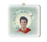 FRATELLI BONELLA - Tableau en bois de Carlo Acutis - 10 x 10 cm - Fabriqué en Italie - Cadeau emballé - Chambre à coucher