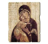 Fratelli Bonella | Tableau en bois moulé style vintage de Notre-Dame de la Tendresse f.to 10,7 x 13,3 cm | Fabriqué en Italie
