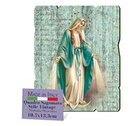 Fratelli Bonella | Tableau en bois moulé style vintage de Notre-Dame Miraculeuse f.to 10,7 x 13,3 cm | Made in Italy