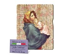 Fratelli BONELLA - Tableau Madonna avec enfant du Ferruzzi motif vintage - Tableau bois de peuplier épaisseur 8 mm - Tableau Madonna Chambre à coucher 10,7 x 13,3 cm - 100 % fabriqué en Italie