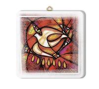 FRATELLI BONELLA - Tableau représentant l'Esprit Saint et les Sept Cadeaux - Tableau en bois avec boîte cadeau - Tableau religieux chambre à coucher 10 x 10 cm - 100 % fabriqué en Italie