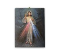 Fratelli Bonella | Toile picturale Jésus Miséricordieux 30x40 cm | Art mural en toile canvas encadrée | Chambre | Made in Italy