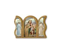 Fratelli Bonella | Triptique dévotionnel en bois de San Joseppe 6 x 9 cm | Fabriqué en Italie