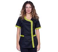 Fratelli ditalia Blouse Casacca de Travail Noire d'été pour Femme, Esthéticienne, Coiffeuse, Institut de Beauté, vert, L