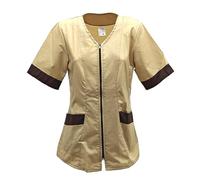 fratelliditalia.org Blouse Casacca Esthéticienne Coiffure Centre de Massage Esthétique Travail Zip Coton - Personnalisable avec Votre Logo