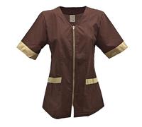 fratelliditalia.org Blouse Casacca Esthéticienne Coiffure Centre de Massage Esthétique Travail Zip Coton - Personnalisable avec Votre Logo