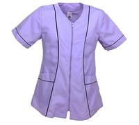 Fratelliditalia.org Blouse Casacca pour Femme, Esthéticienne, Coiffeuse, Sanitaire, Infirmière, OSS - Personnalisable avec Votre Logo, Glycine, M