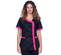 fratelliditalia.org Blouse de Travail Noire pour Femme, Blouse d'été pour Coiffeur, Centre de beauté M Fuchsia