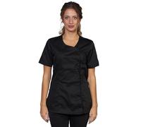 fratelliditalia.org Blouse de Travail Noire pour Femme, Blouse d'été pour Coiffeur, Centre de beauté S Noir