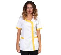 fratelliditalia.org Blouse pour Femme Esthétiste, Masseuse, OSS, Coiffeuse, Maîtresse d'école, Crèche, Travail, Variété de Couleurs, Tailles de XS à XXXL, jaune, S