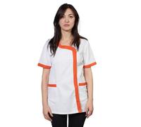 fratelliditalia.org Blouse pour Femme Esthétiste, Masseuse, OSS, Coiffeuse, Maîtresse d'école, Crèche, Travail, Variété de Couleurs, Tailles de XS à XXXL, Orange, S
