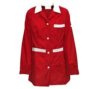 fratelliditalia.org Blouse tablier enseignant école maternelle enfance travail femmes boutons poches - Personnalisable avec votre logo, rouge, XL