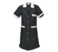 fratelliditalia.org Blouse Tablier Femme Ménage Nettoyage Travail Demi Manches Courtes, Noir , 44