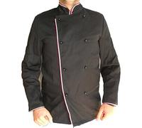 fratelliditalia.org Veste de Chef Noir Italie Tricolore Coton Vêtements Chef Cuisine Restaurant