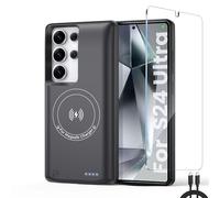 Fraternize Coque Batterie pour Samsung Galaxy S24 Ultra,Étui Batterie -Housse de Charge sans Fil Intelligente, Portable Coques d'alimentation, Externe Chargeur Rechargeable 10000mAh PowerBank