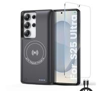 Fraternize Coque Batterie pour Samsung Galaxy S25 Ultra,Réel 10000mAh Étui Batterie -Housse de Charge sans Fil Intelligente, Portable Coques d'alimentation, Externe Chargeur Rechargeable Power Bank