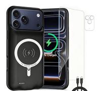 Fraternize Étui Batterie pour iPhone 17 Pro, étui de Recharge Portable Rechargeable 10 000 mAh Compatible avec l'iPhone 17 Pro (6,3 Pouces) avec Coque de Recharge pour Batterie Externe (Noir)