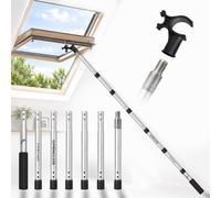 FRATIUM OPENCLOS Perche Canne Barre pour Fenêtre de Toit, Store Occultant, Moustiquaire, Compatible Velux GGL, GGU, GPU, GHL | Crochet Anti-Dérapant, 7 Sections Aluminium, 182 cm
