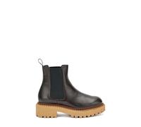 Frau - Beatles en cuir avec double frontière, Darkbraunnut, 37 EU