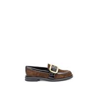 Frau - Mocassins en daim avec boucle, bronze, 40 EU