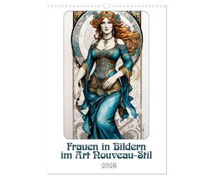 Frauen in Bildern im Art Nouveau-Stil (Wandkalender 2026 DIN A3 hoch), CALVENDO Monatskalender