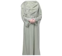 Frauen, muslimische Robe, malaiisch, Indonesien, mit Hijab-Kleid Bauchtuch Tanz (Green, S)